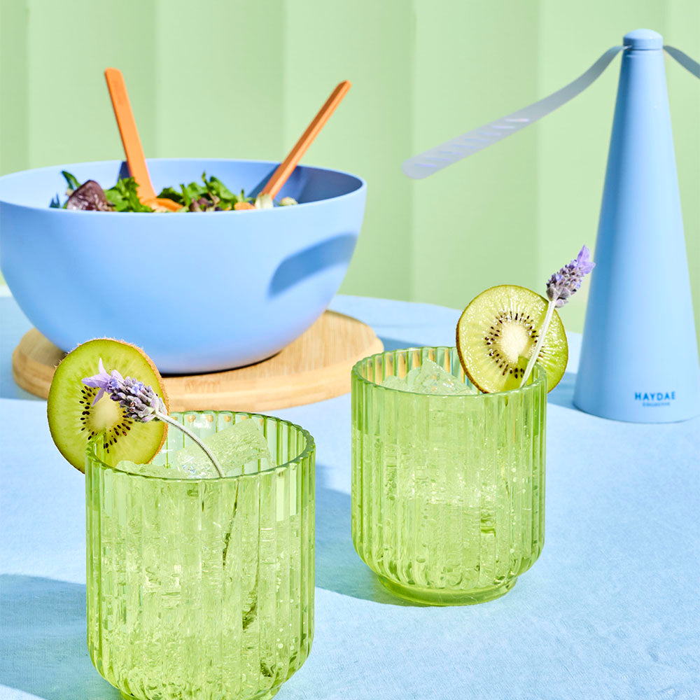 HAYDAE COLLECTIVE Salad Bowl Blue with Servers