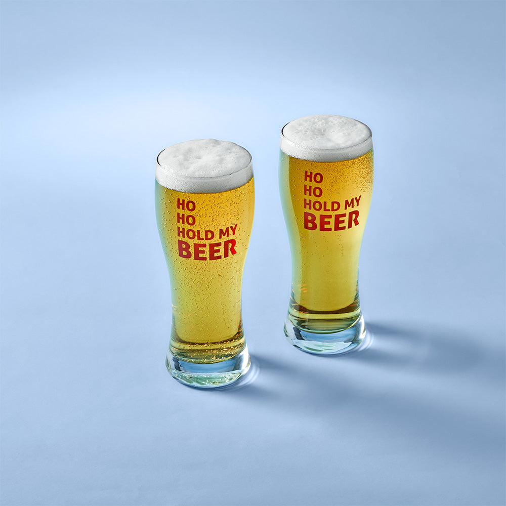 Ambrosia Santas Workshop Set Of 2 Beer Glasses