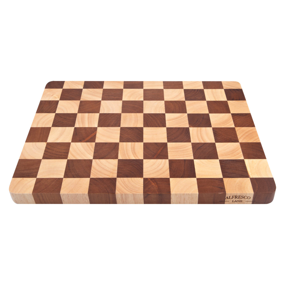 Alfresco Lane Chequered End Grain Cutting Board 40 x 30 x 2.5cm