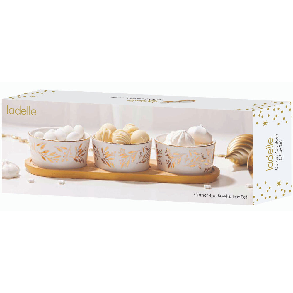 Ladelle Comet 4 Piece Bowl & Tray Set