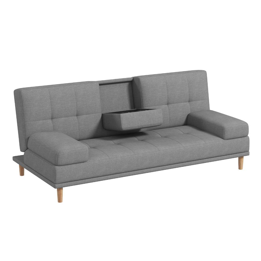 Casa Decor Mendoza Grey 2 In 1 Sofa With Drink Holder - MyHouse