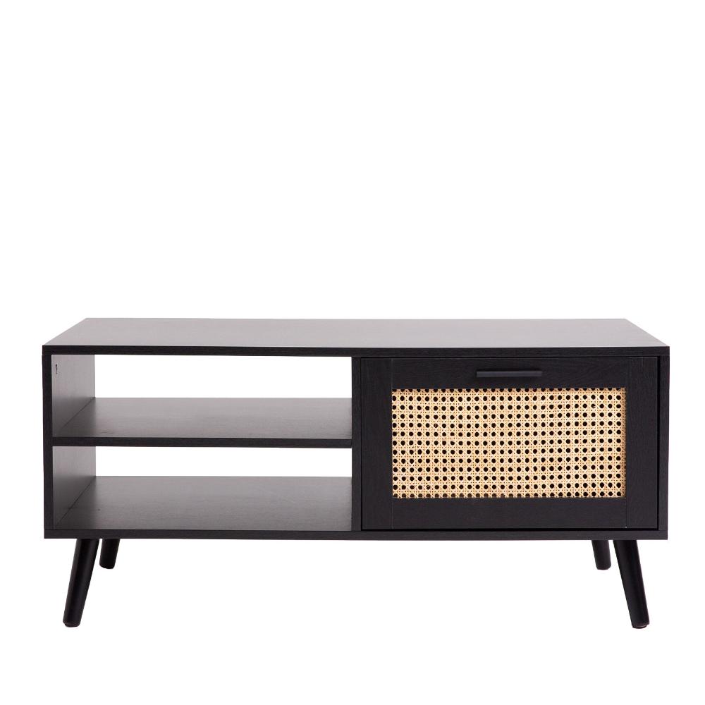 Casa Decor Santiago Rattan Coffee Table Black - MyHouse