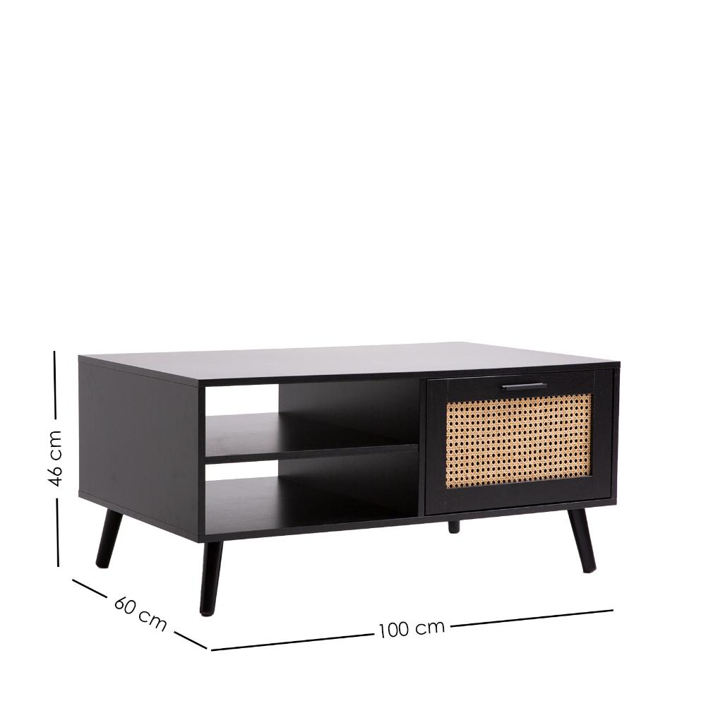 Casa Decor Tulum Black Rattan Coffee Table
