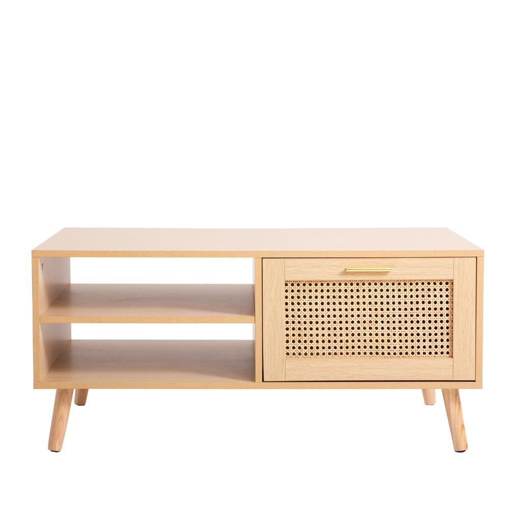 Casa Decor Santiago Rattan Coffee Table Oak - MyHouse