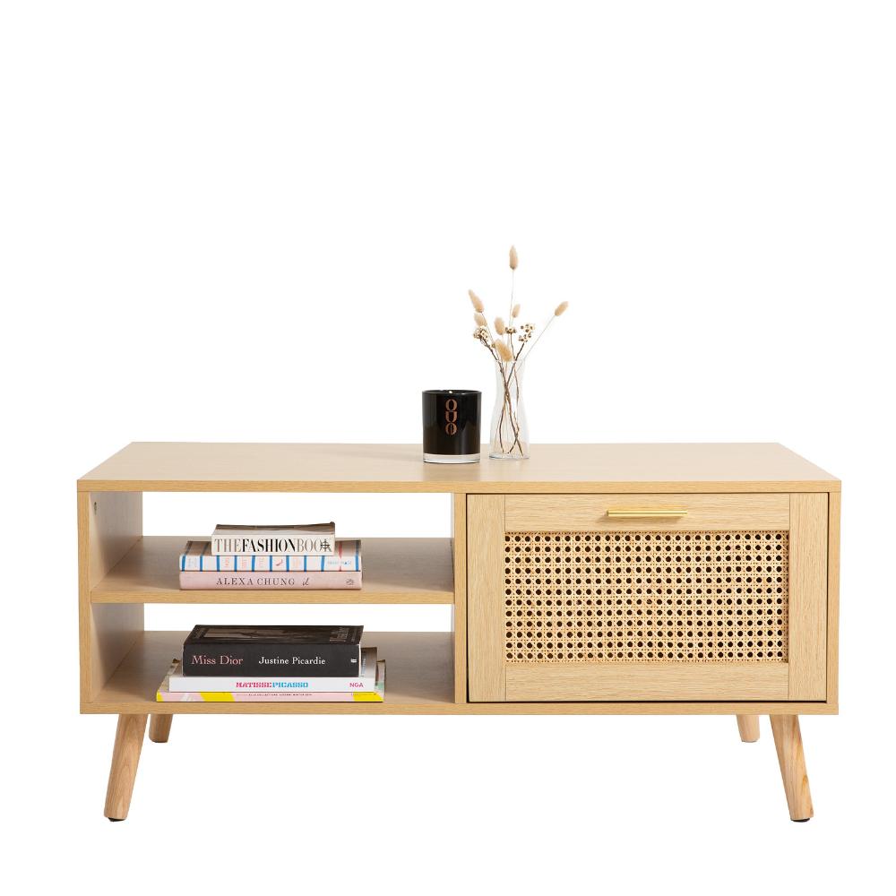 Casa Decor Santiago Oak Rattan Coffee Table