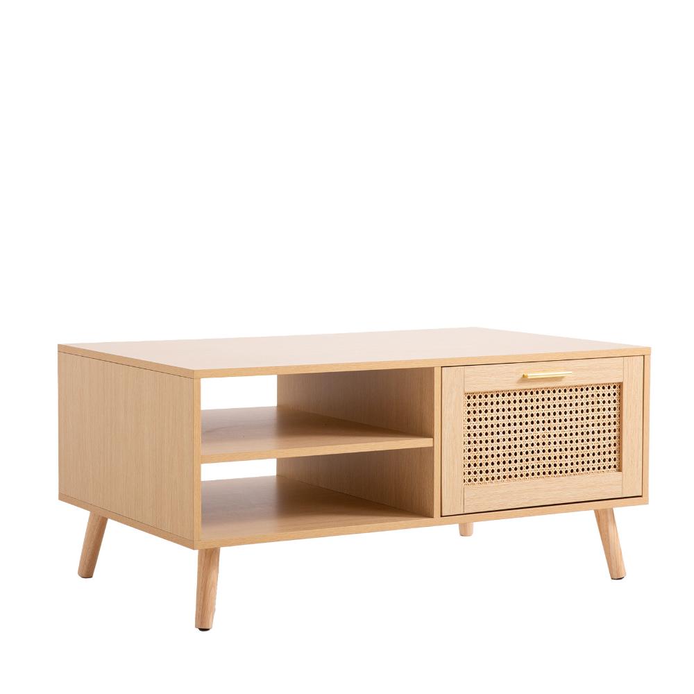 Casa Decor Santiago Oak Rattan Coffee Table