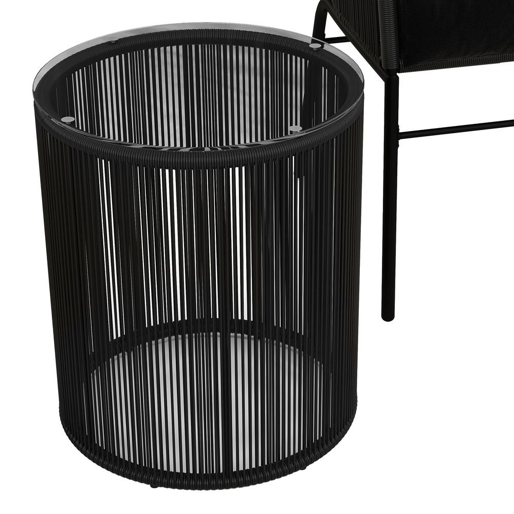 Arcadia Furniture 3 Piece Outdoor Patio Set Weather Resistant Black