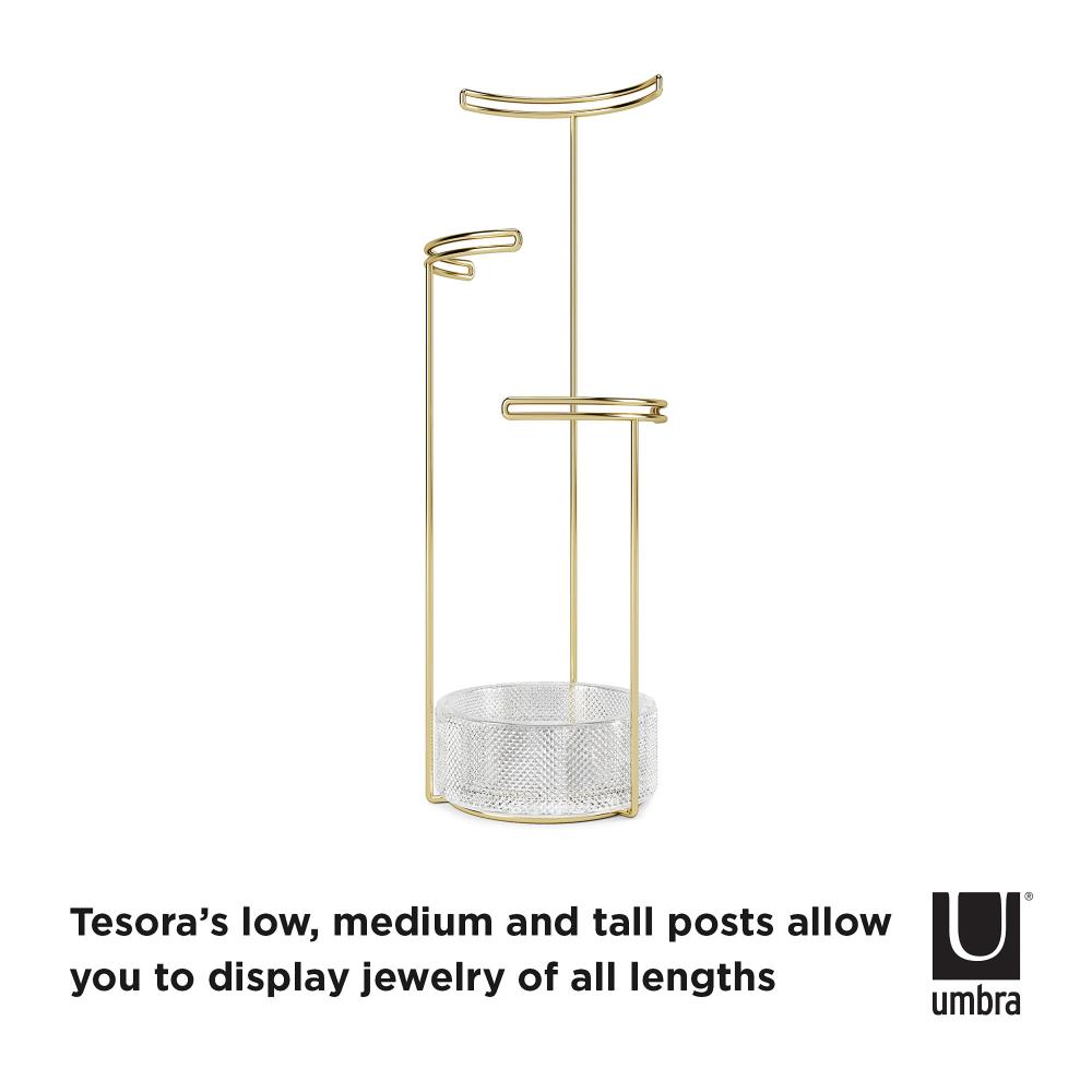Umbra Tesora Jewellery Stand Glass/ Brass