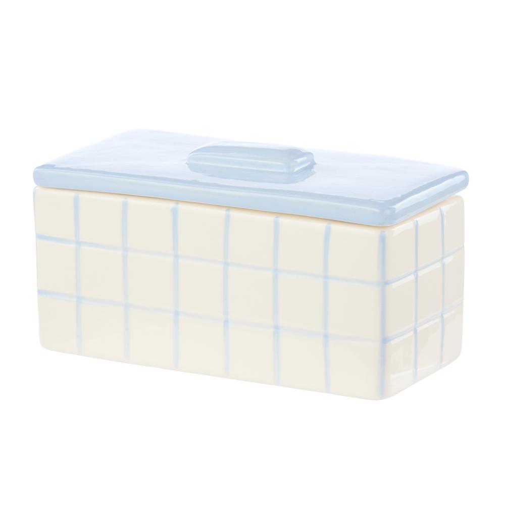 Emporium Lulu Collection Ceramic Box Blue Grid at MyHouse