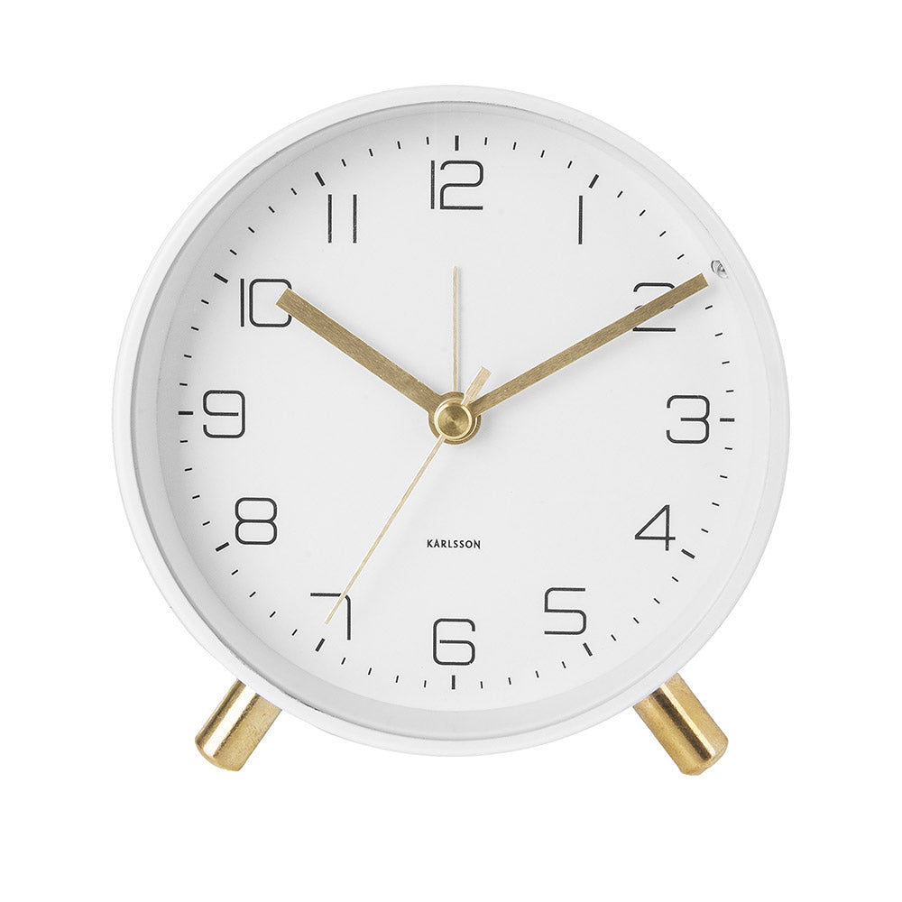 Karlsson Lofty Alarm Clock White with gold detail at MyHouse