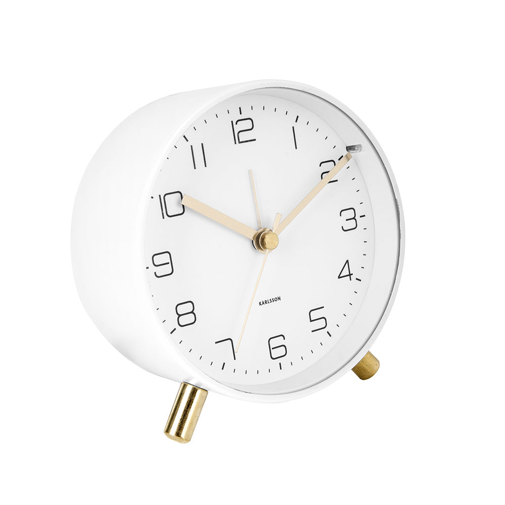 Karlsson Lofty Alarm Clock White with gold detail at MyHouse