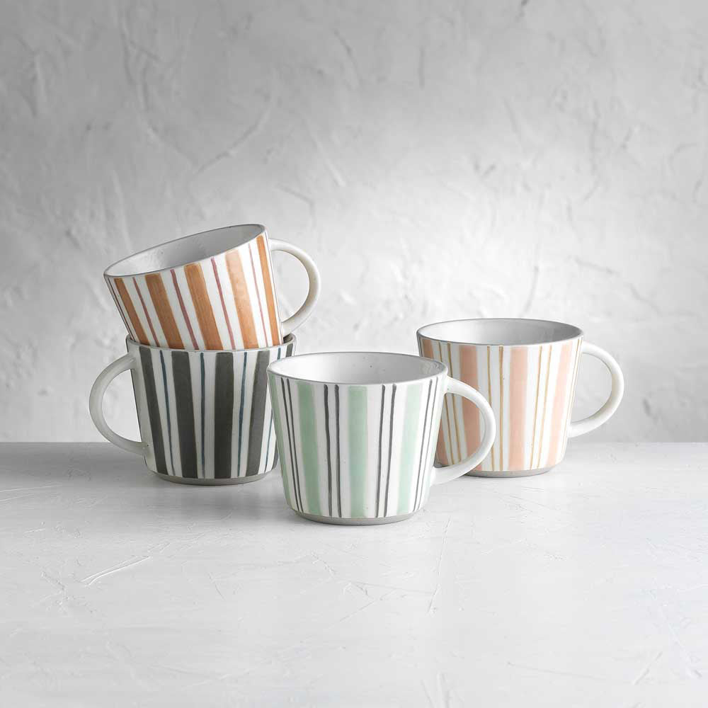 Ecology Chalk Set of 4 Mugs 260ml Multi Striped at MyHouse