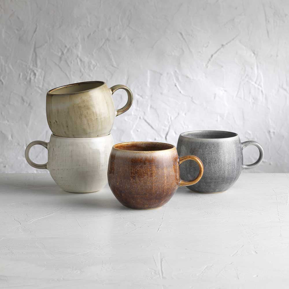 Ecology Linen Set of 4 Stoneware Mugs 330ml Assorted at MyHouse