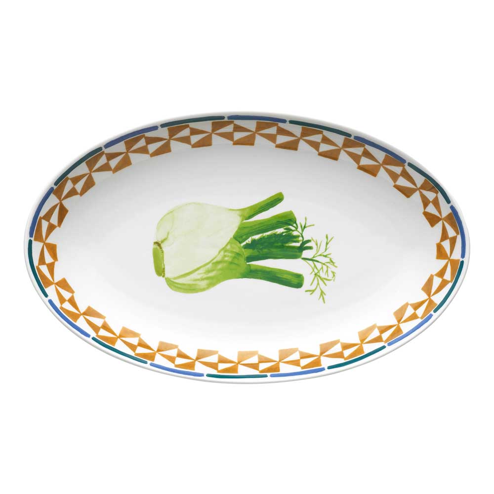 Porto Valentina Oval Serving Platter 32cm Fennel at MyHouse