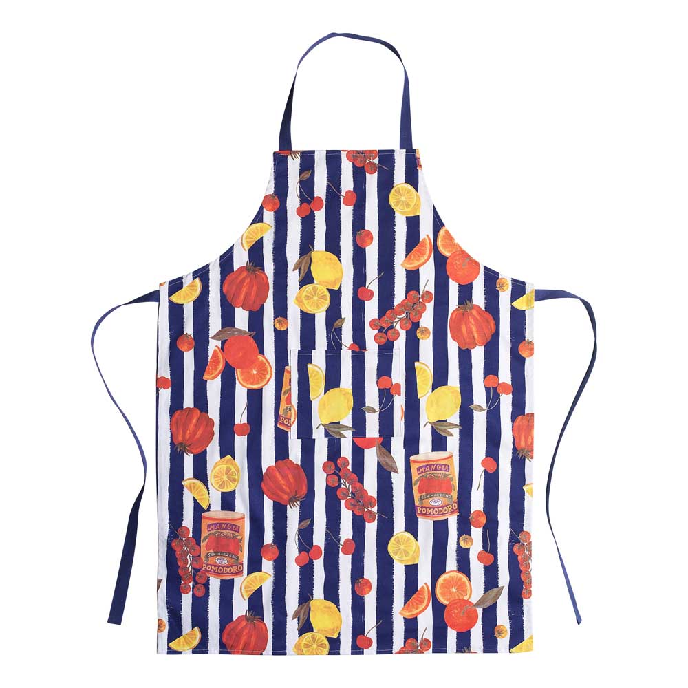 Porto Valentina Apron Blue Stripe Tomato Medley at MyHouse