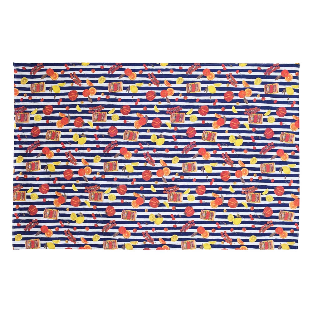 Porto Valentina Tablecloth 230 x 150cm Blue Stripe Tomato Medley at MyHouse