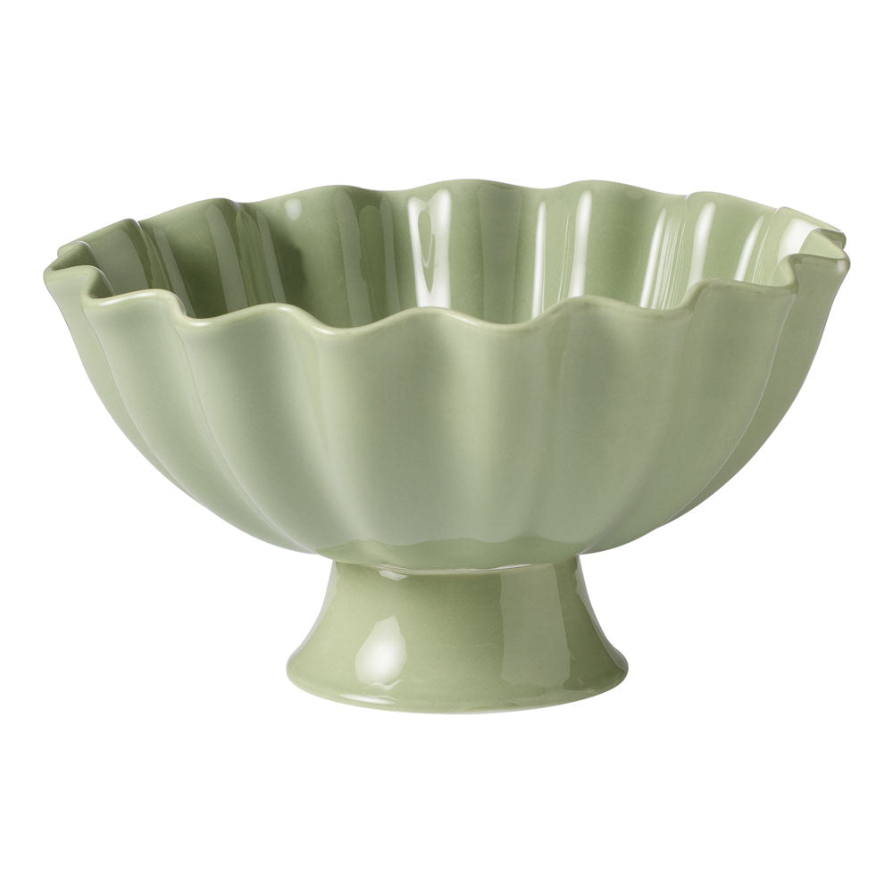 Ecology Ruffle Footed Bowl 24cm Olive