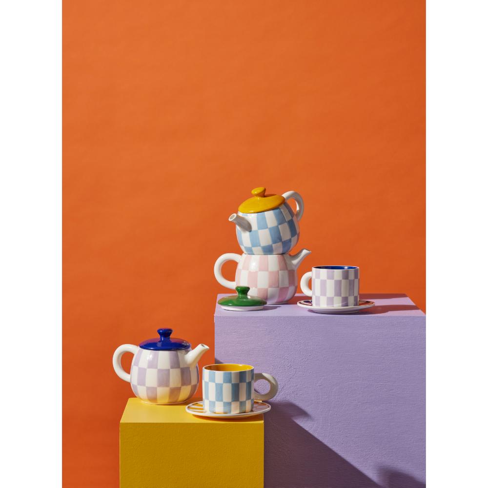 Emporium Check Collection - Check teapots with matching mug & plate sets at MyHouse