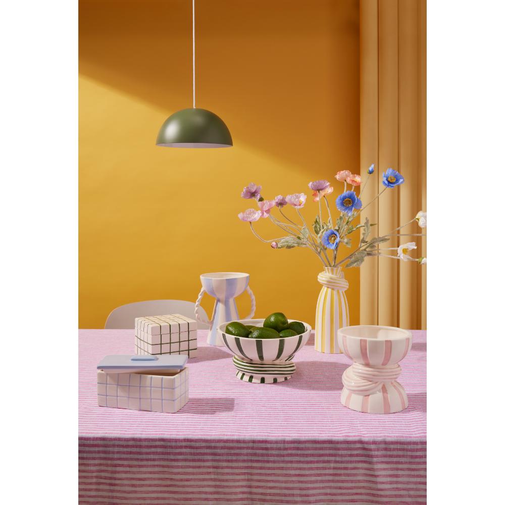 Emporium Lulu Collection - various sized ceramic vases, boxes, and bowls with yellow background at MyHouse