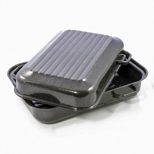 Falcon Rectangle Roaster 41.5cm Black & White Speckle