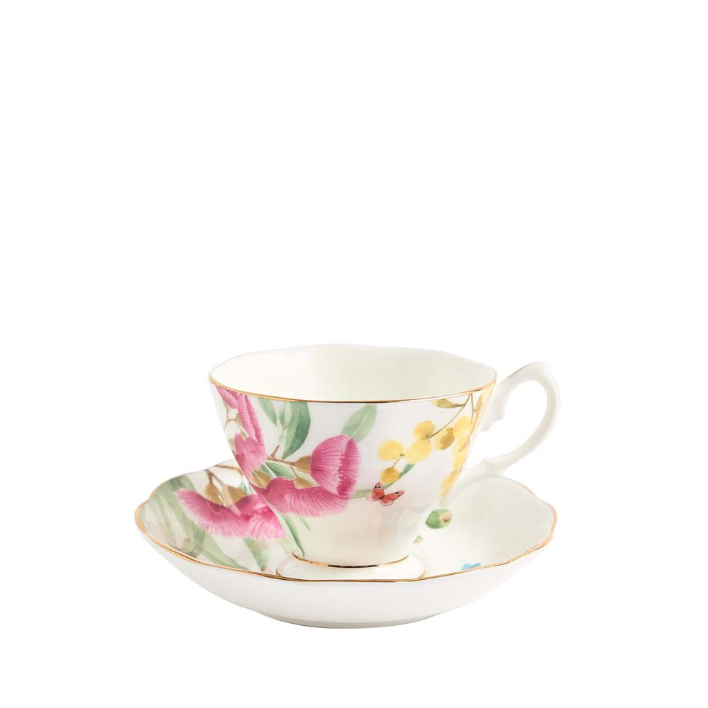 Miranda Kerr for Royal Albert Australiana Teacup, Saucer & Plate 3 Piece Set White