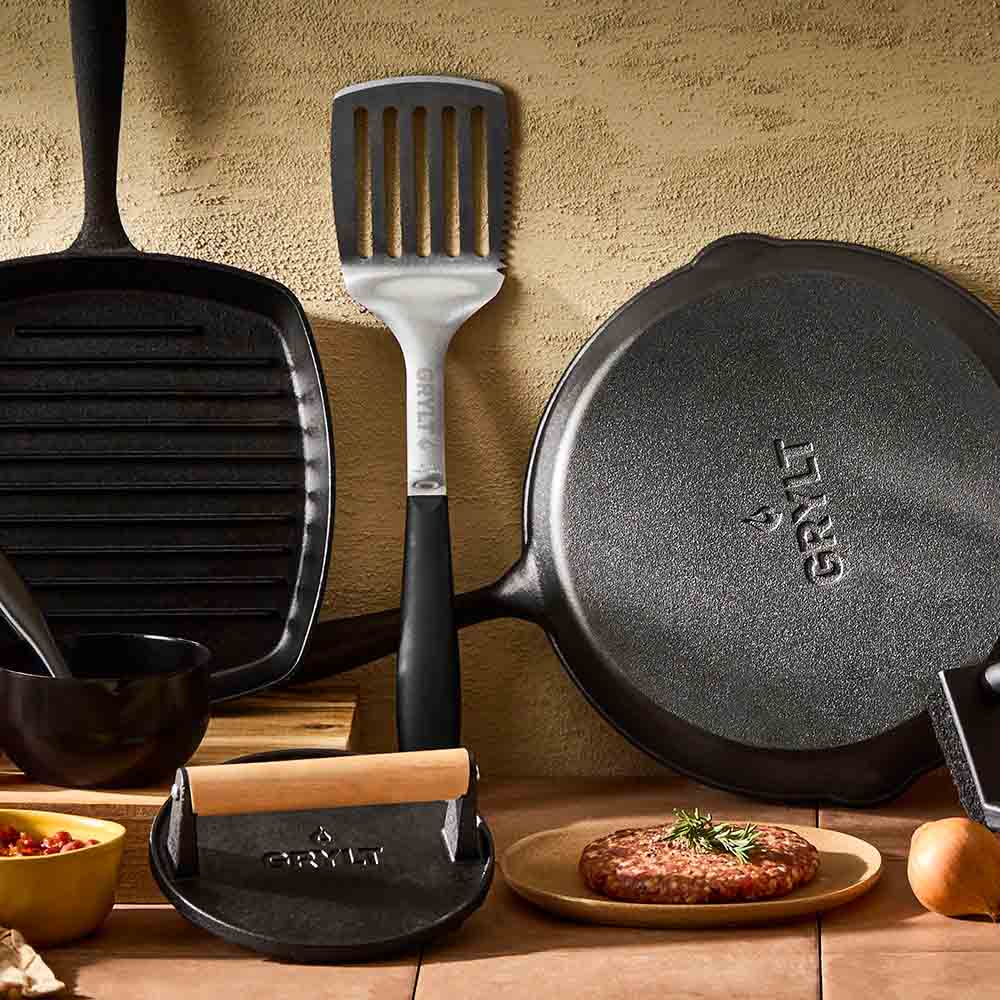 Collection of cast iron cooking pans and utensils from GRYLT - MyHouse