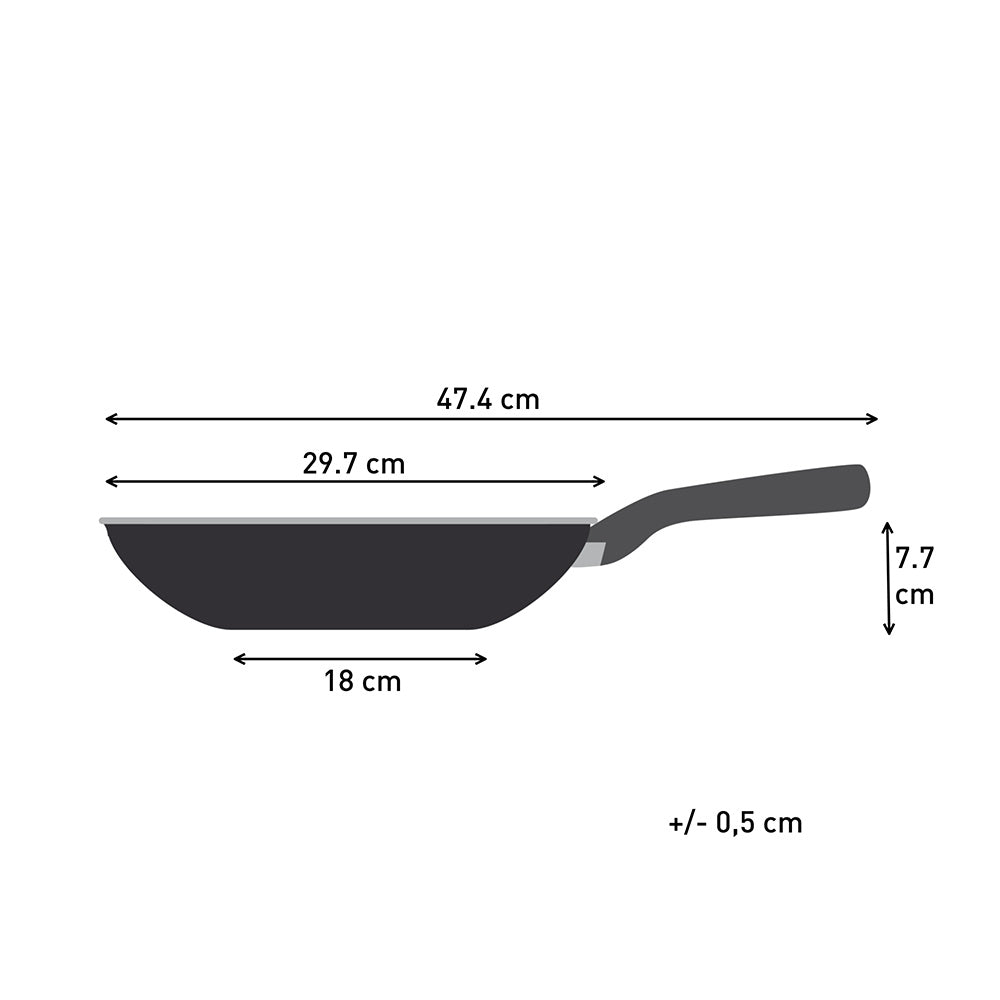 Tefal Revive Ceramic Induction Non-Stick Wok 28cm measurements infographic at MyHouse