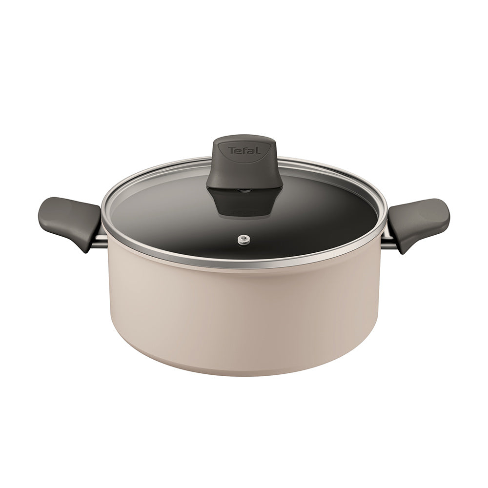 Tefal Revive Ceramic Induction Non-Stick Stewpot and Lid 24cm Cream at MyHouse