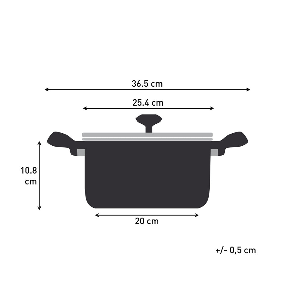 Tefal Revive Ceramic Induction Non-Stick Stewpot and Lid 24cm measurement infographic at MyHouse