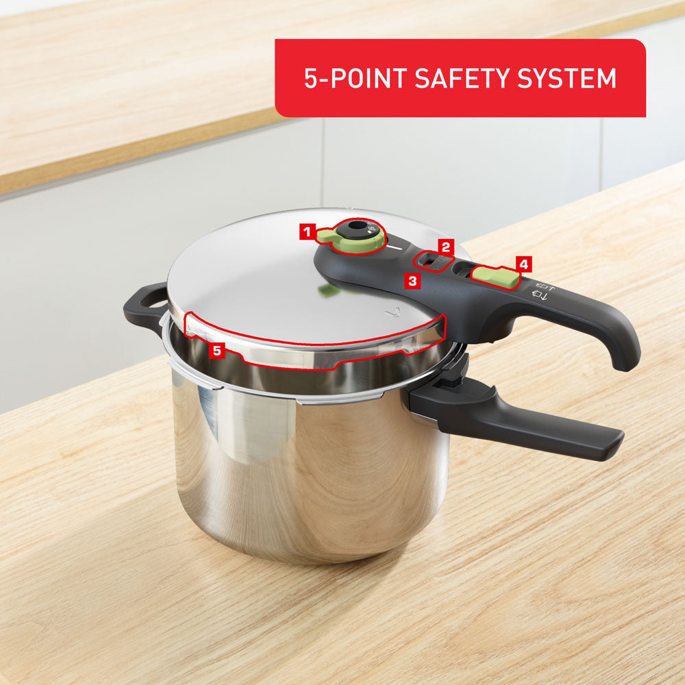 Tefal Secure Trendy Induction Stainless Steel Pressure Cooker
