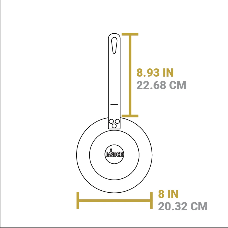 Lodge 8 Inch Seasoned Carbon Steel Dual Handle Pan