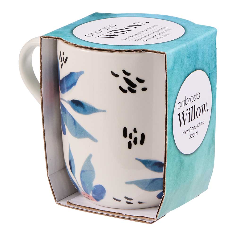Ambrosia Willow Mug 320ml Teal Floral at MyHouse