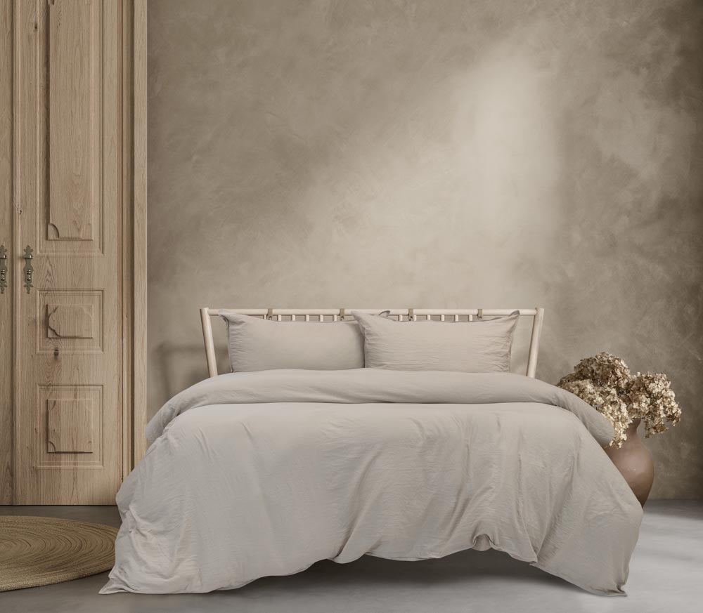 Ardor Boudoir Vintage Washed Quilt Cover Set Grey at MyHouse