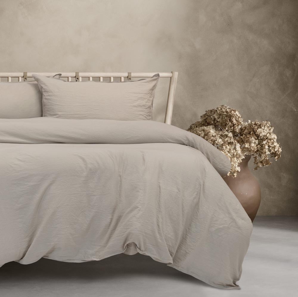 Ardor Boudoir Vintage Washed Quilt Cover Set Grey at MyHouse
