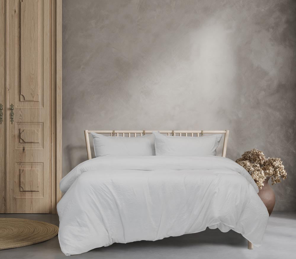 Ardor Boudoir Vintage Washed Quilt Cover Set White at MyHouse