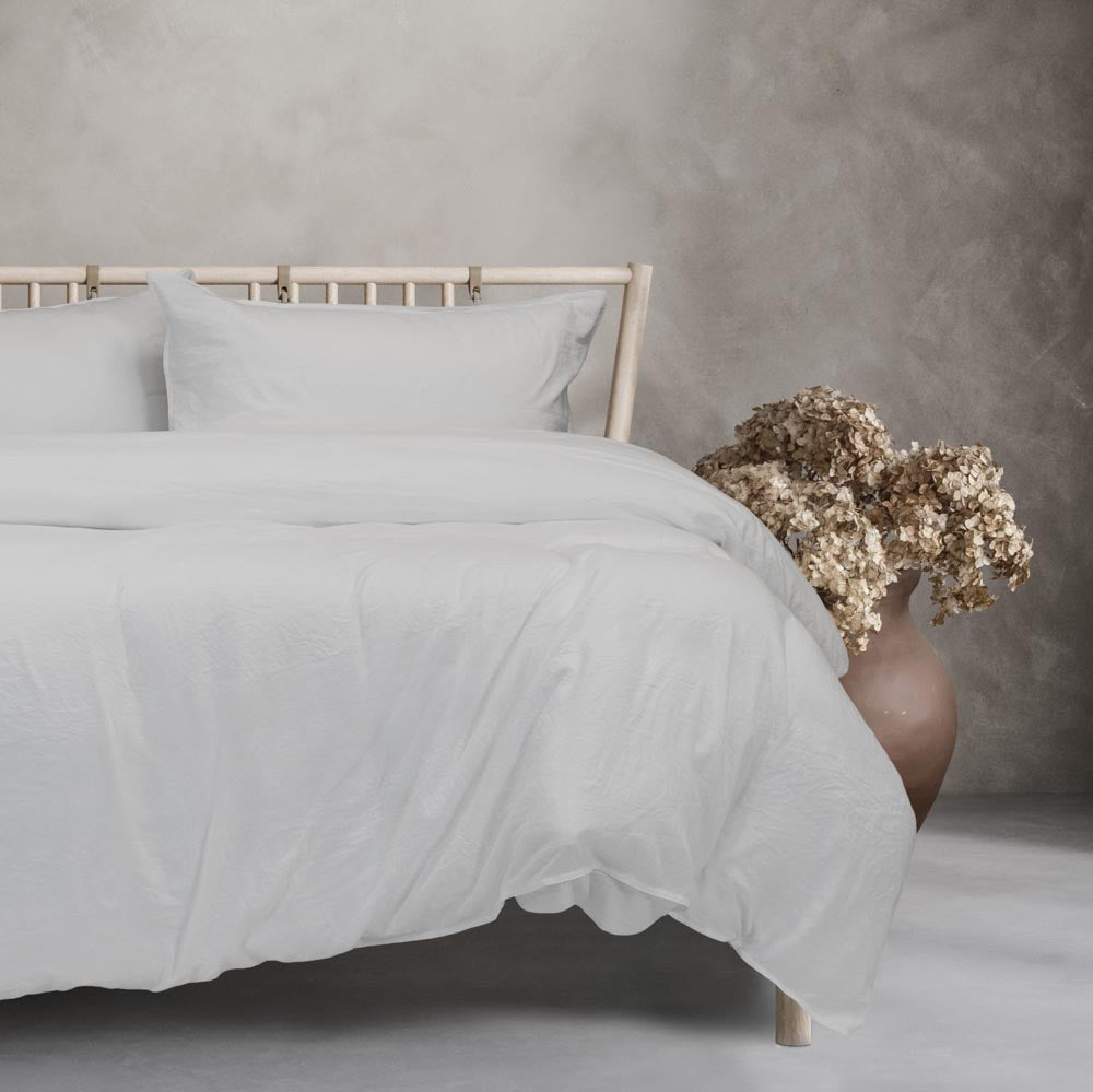 Ardor Boudoir Vintage Washed Quilt Cover Set White at MyHouse