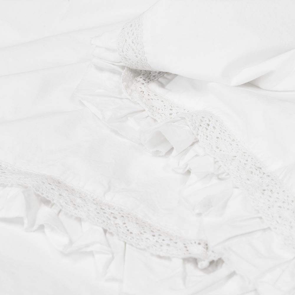 Algodon Adele Ruffle Wash White Quilt Cover Set at MyHouse