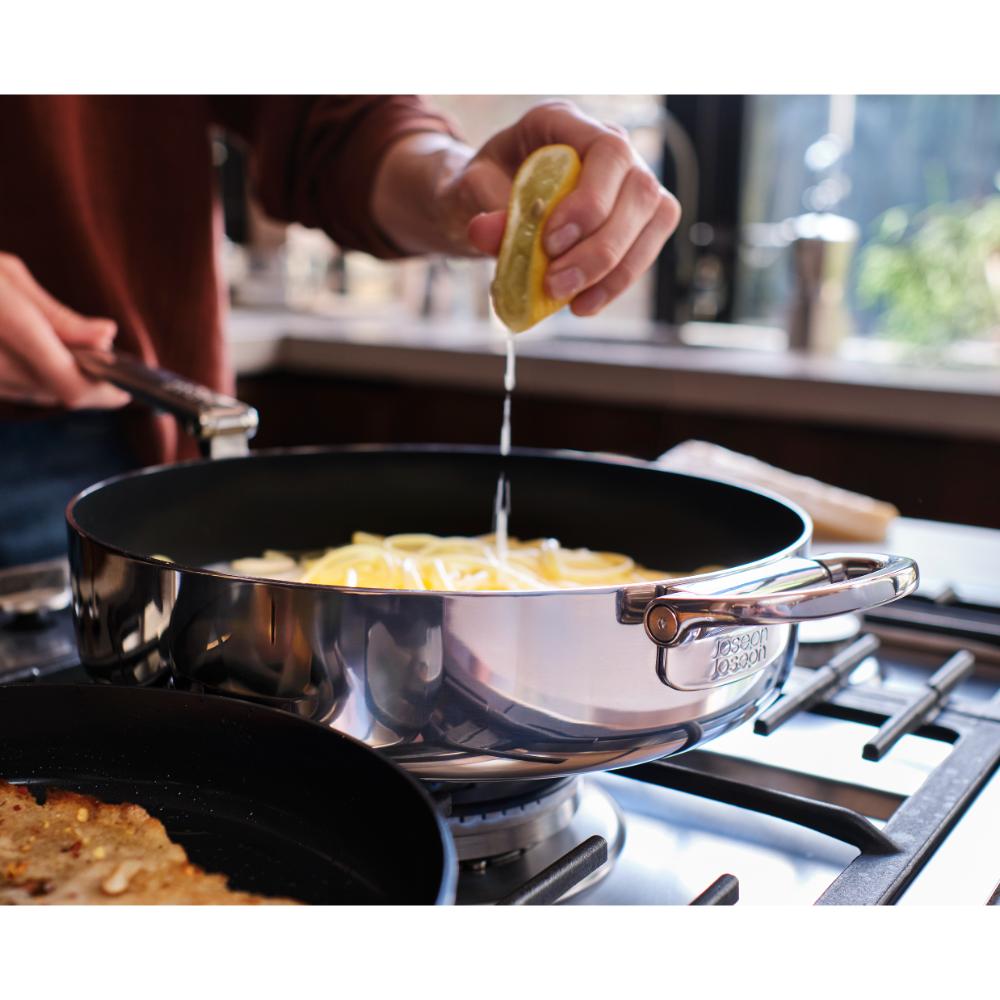 Joseph Joseph Space Steel 2 Piece Non Stick Stainless Steel Frypan Set