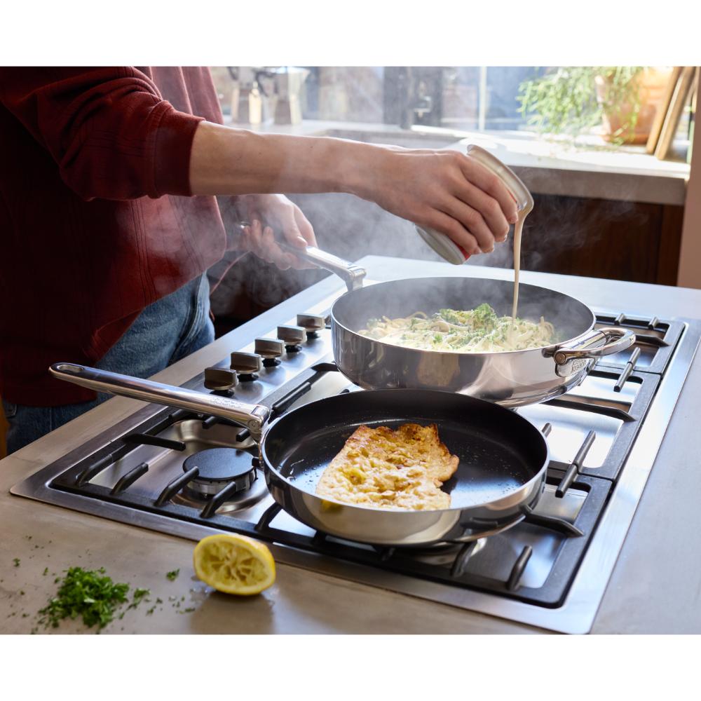 Joseph Joseph Space Steel 2 Piece Non Stick Stainless Steel Frypan Set