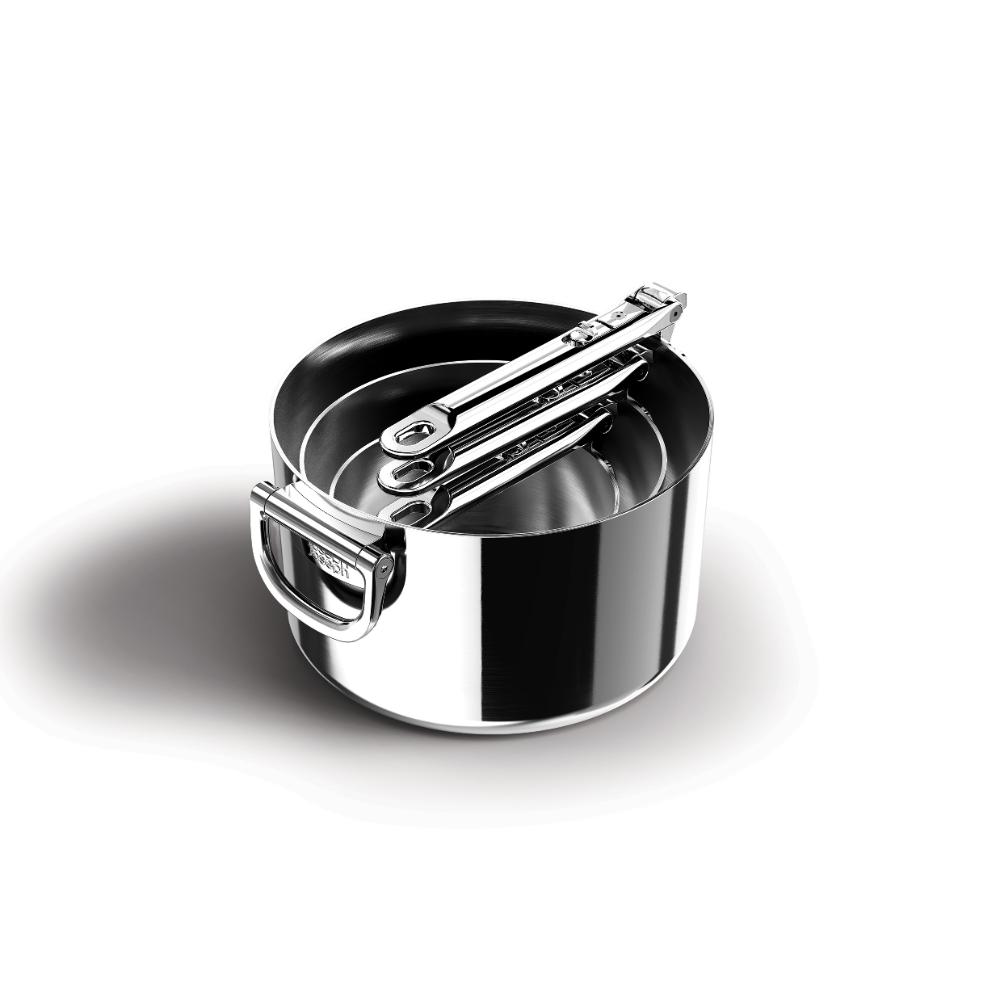Joseph Joseph Space Steel 3 Piece Stainless Steel Saucepan Set