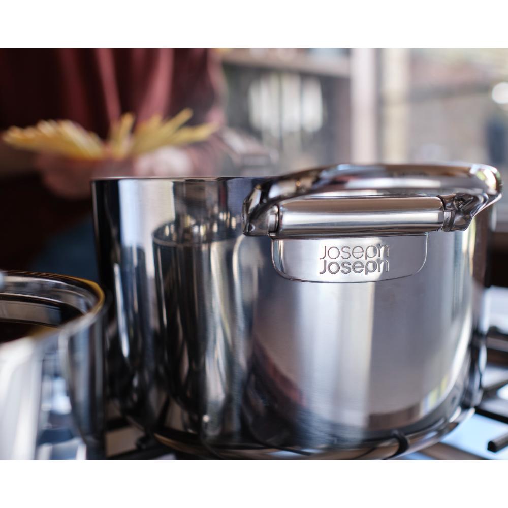 Joseph Joseph Space Steel 3 Piece Stainless Steel Saucepan Set
