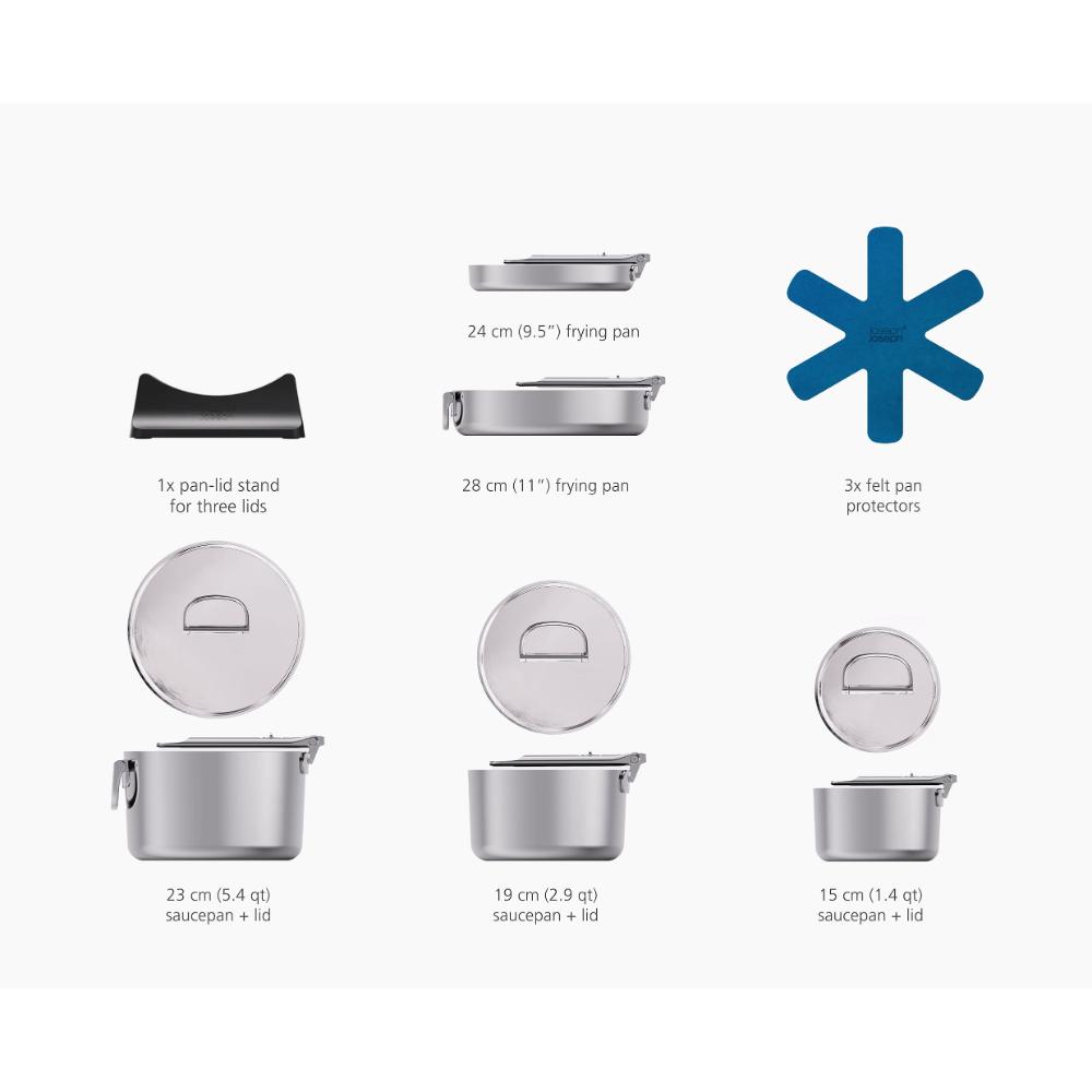 Joseph Joseph Space Steel 5 Piece Stainless Steel Cookware Set