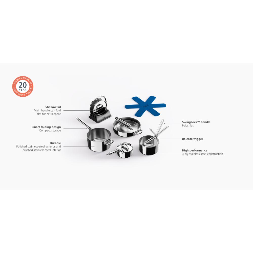 Joseph Joseph Space Steel 5 Piece Stainless Steel Cookware Set