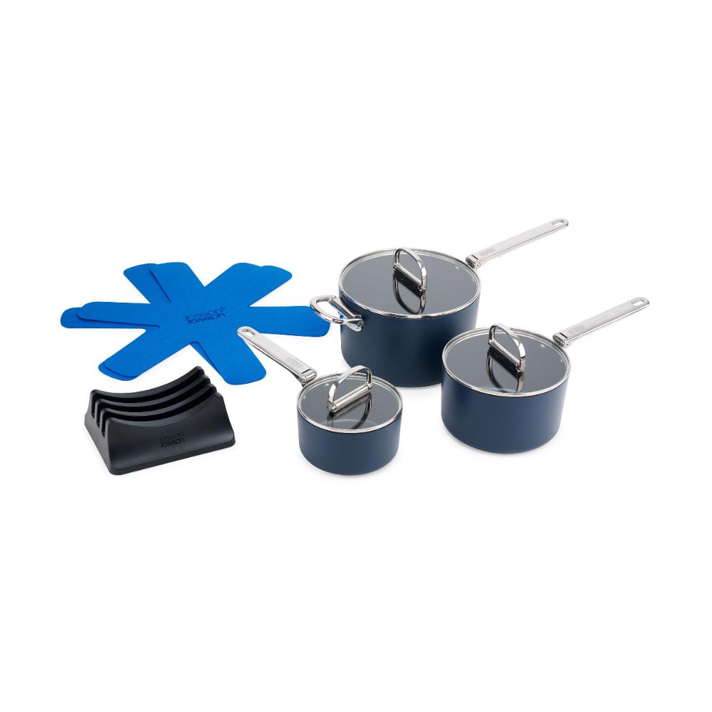 Joseph Joseph Space 3 Piece Non Stick Saucepan with Lids Set