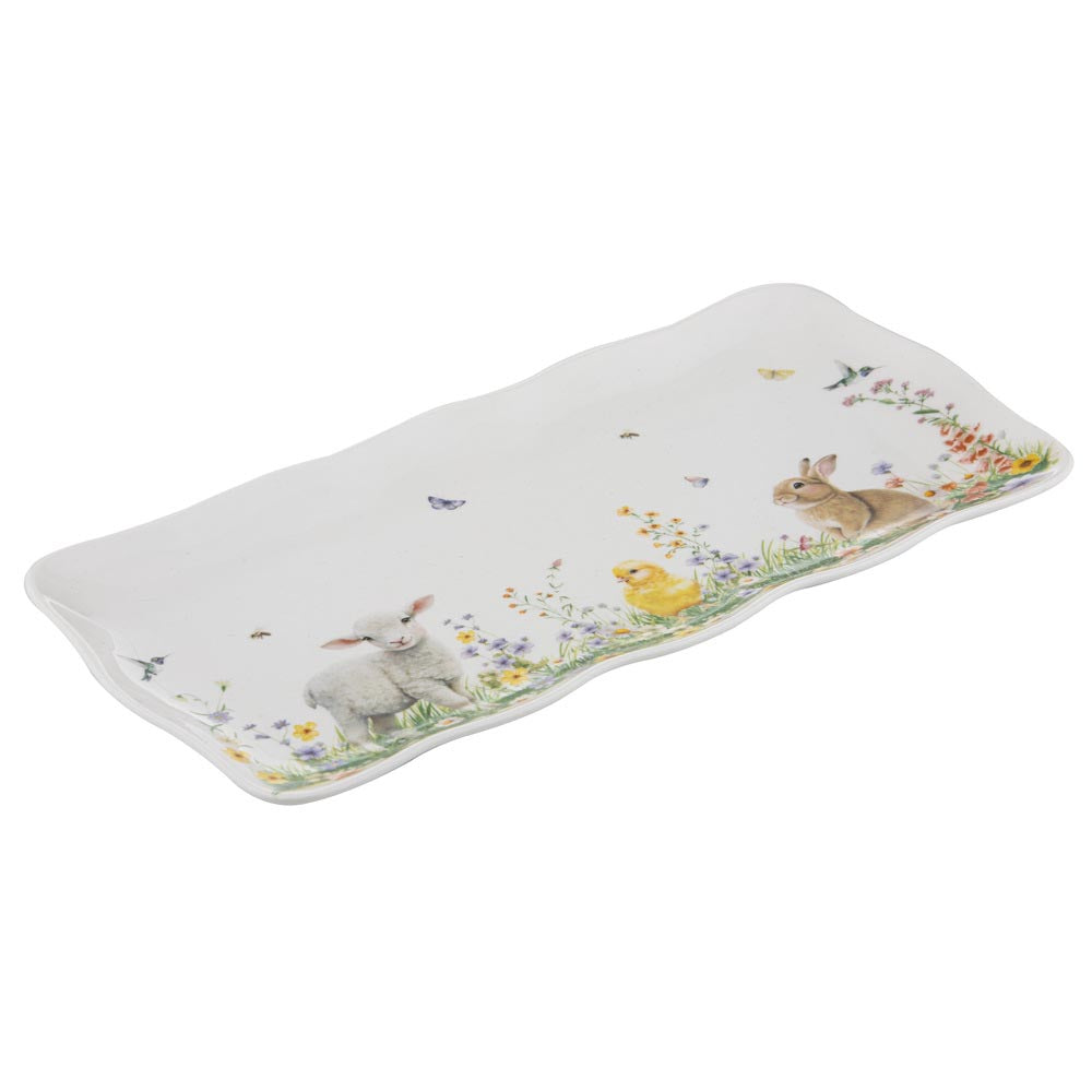 Ashdene Sweet Meadows Rectangular Platter with baby farm animals at MyHouse