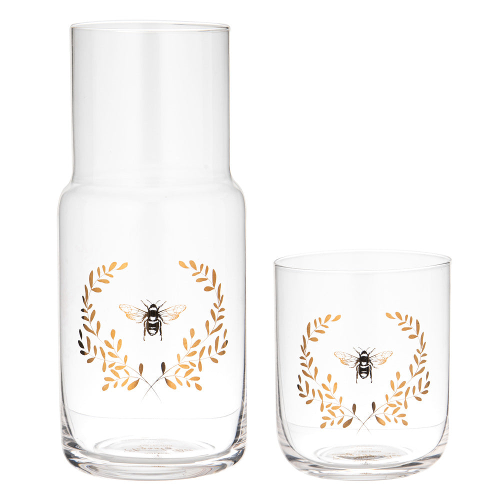 Ashdene Elegant Bee Crystal Carafe & Glass Set