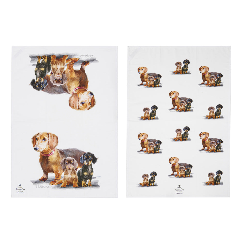 Ashdene Puppy Love Set of 2 Tea Towels