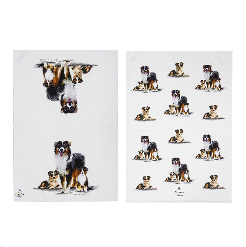 Ashdene Puppy Love Set of 2 Tea Towels