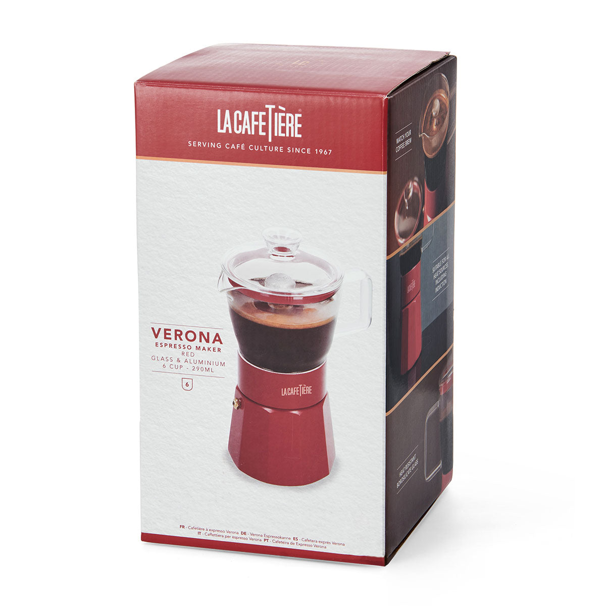 La cafetiere Verona Six Cup Glass Espresso Maker