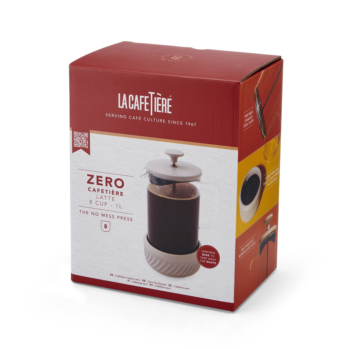 La cafetiere Zero Eight Cup Glass cafetiere